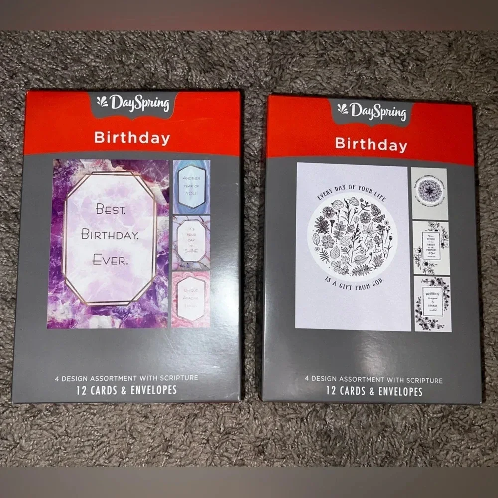 NIB 2 Packs of Dayspring Birthday Cards (24 total)